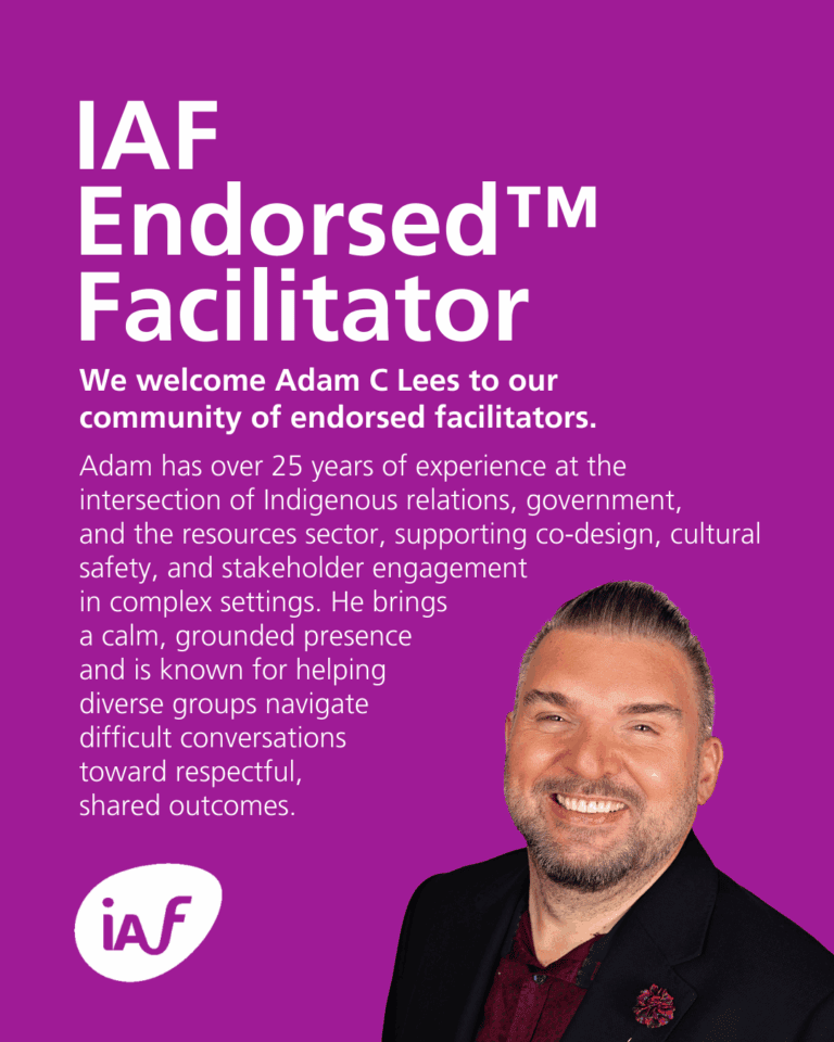 Adam C Lees EF IAF Endorsed Facilitator announcement for Adam C Lees