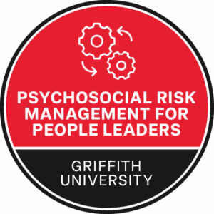 Griffith University Psychosocial risk management training Griffith University badge